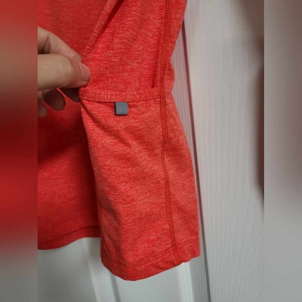 Nike Womens Tangerine Orange Fitted Long Sleeve Running 1/4 Zip Shirt Size XS - Picture 5 of 6